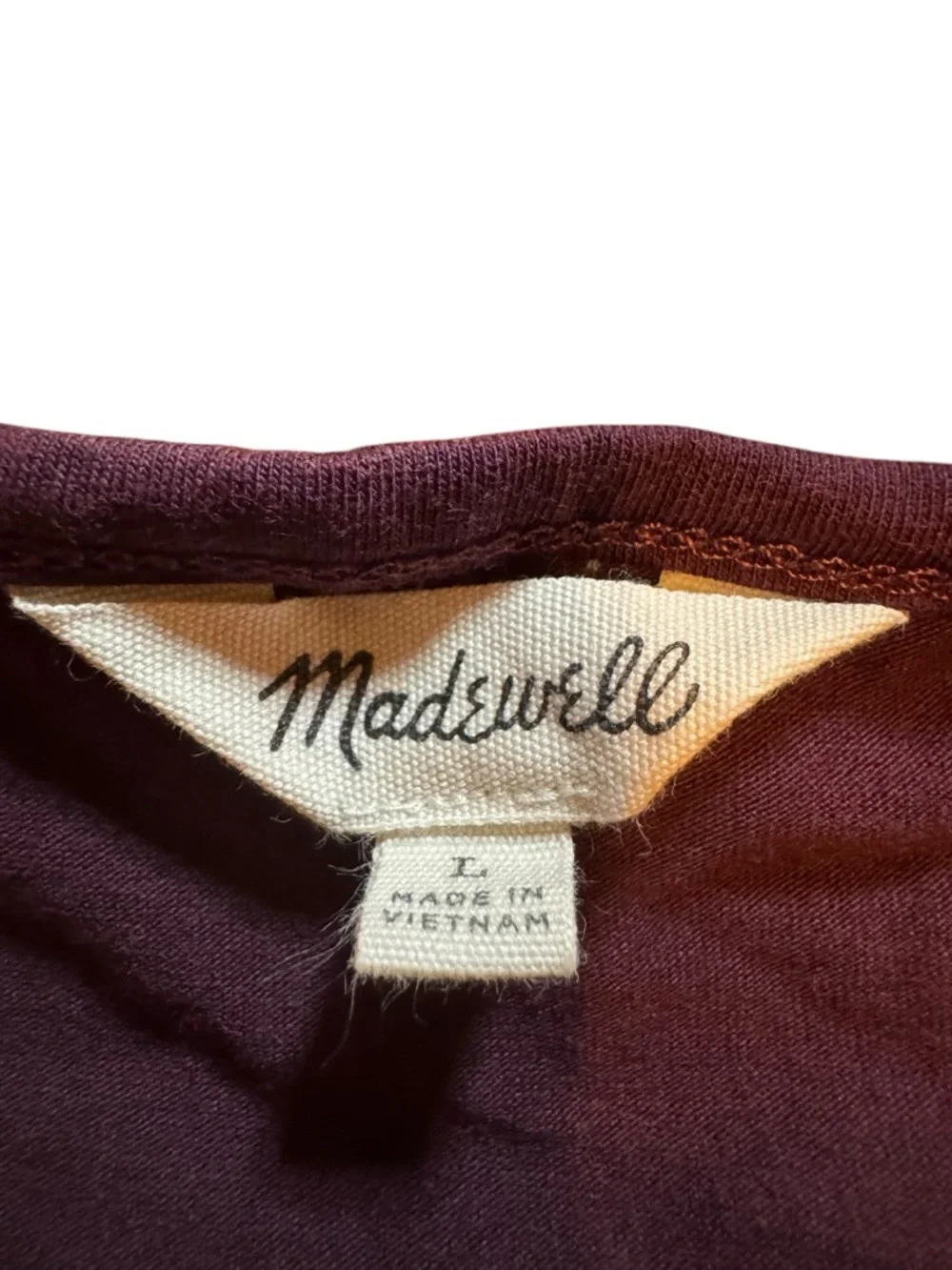 Madewell Long Sleeve V‑Neck Bodysuit - Burgundy - Picture 2 of 3